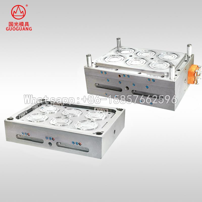 6 cavity thin wall plastic injection microwave container lid mould