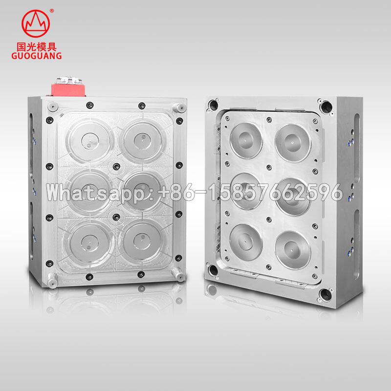 6 cavity Thin wall round box cover mould for 1000ml bowl mould